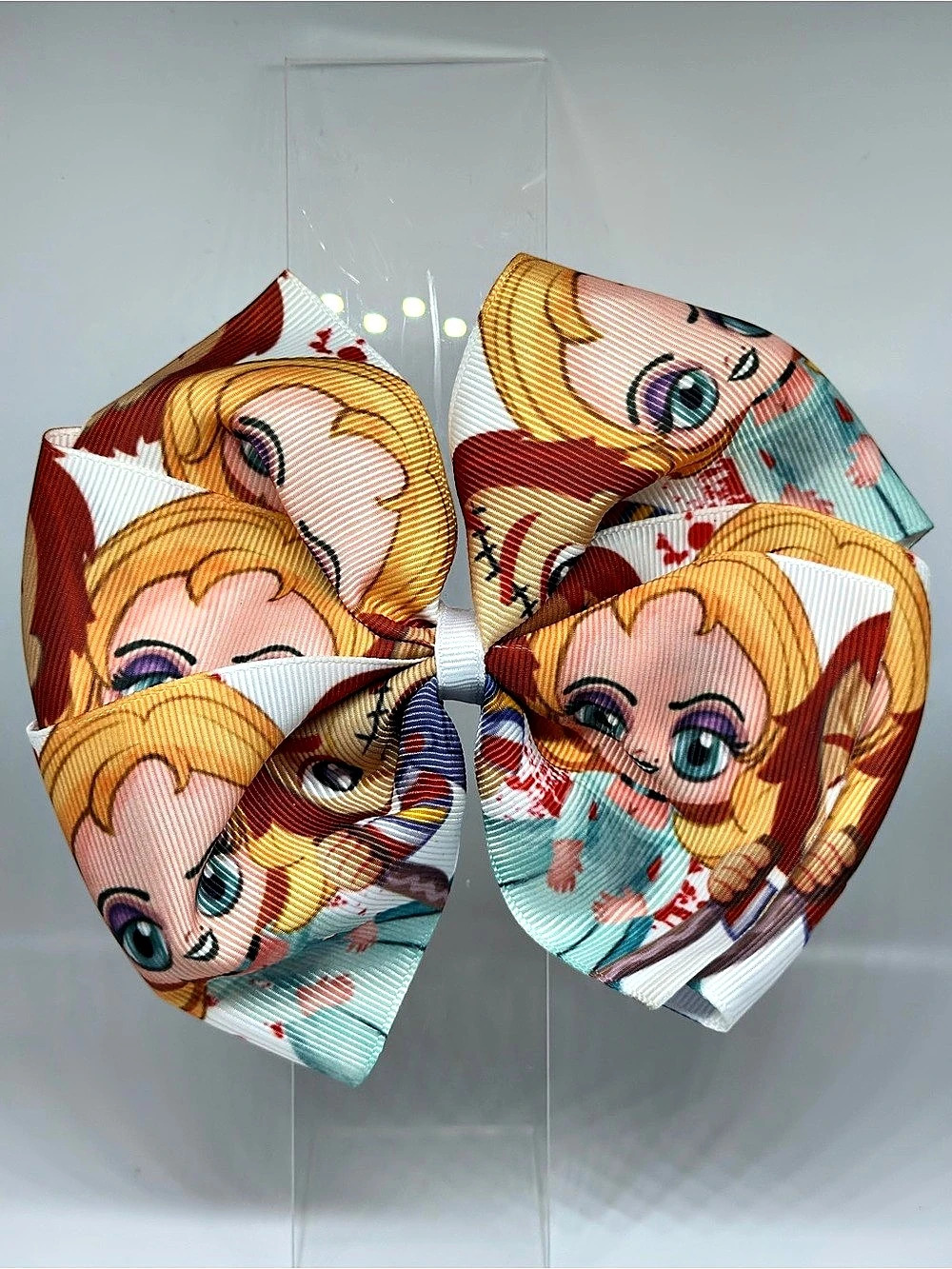 Red & Blue Cartoon Character Hair Bow